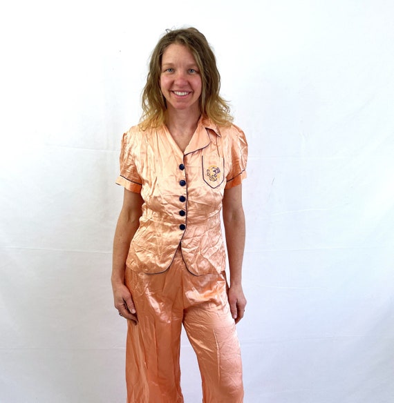 RARE Vintage 1930s 30s Silk Rayon Barbizon Pajama Set Polly at ease Etsy UK