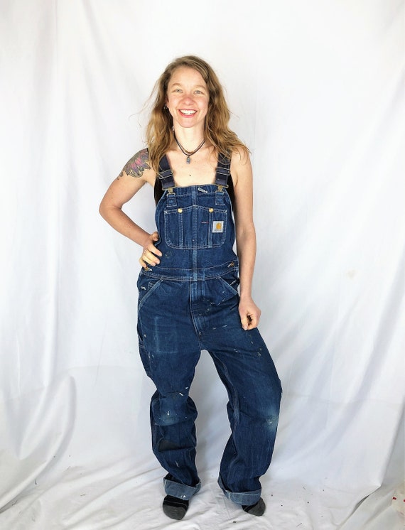 Vintage Carhartt Thrashed Distressed Denim Overall
