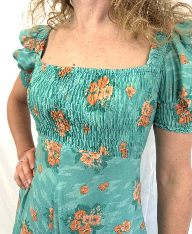 Vintage 1970s 70s Hawaiian Style Floral Ruched Empire Maxi Dress - Etsy