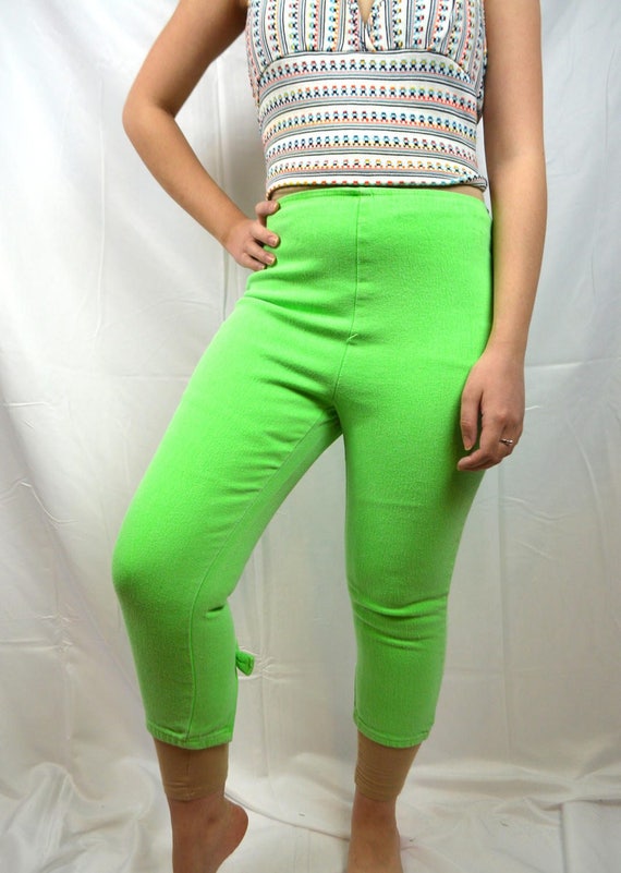 Vintage 80s Stretchy Bright Lime Neon 