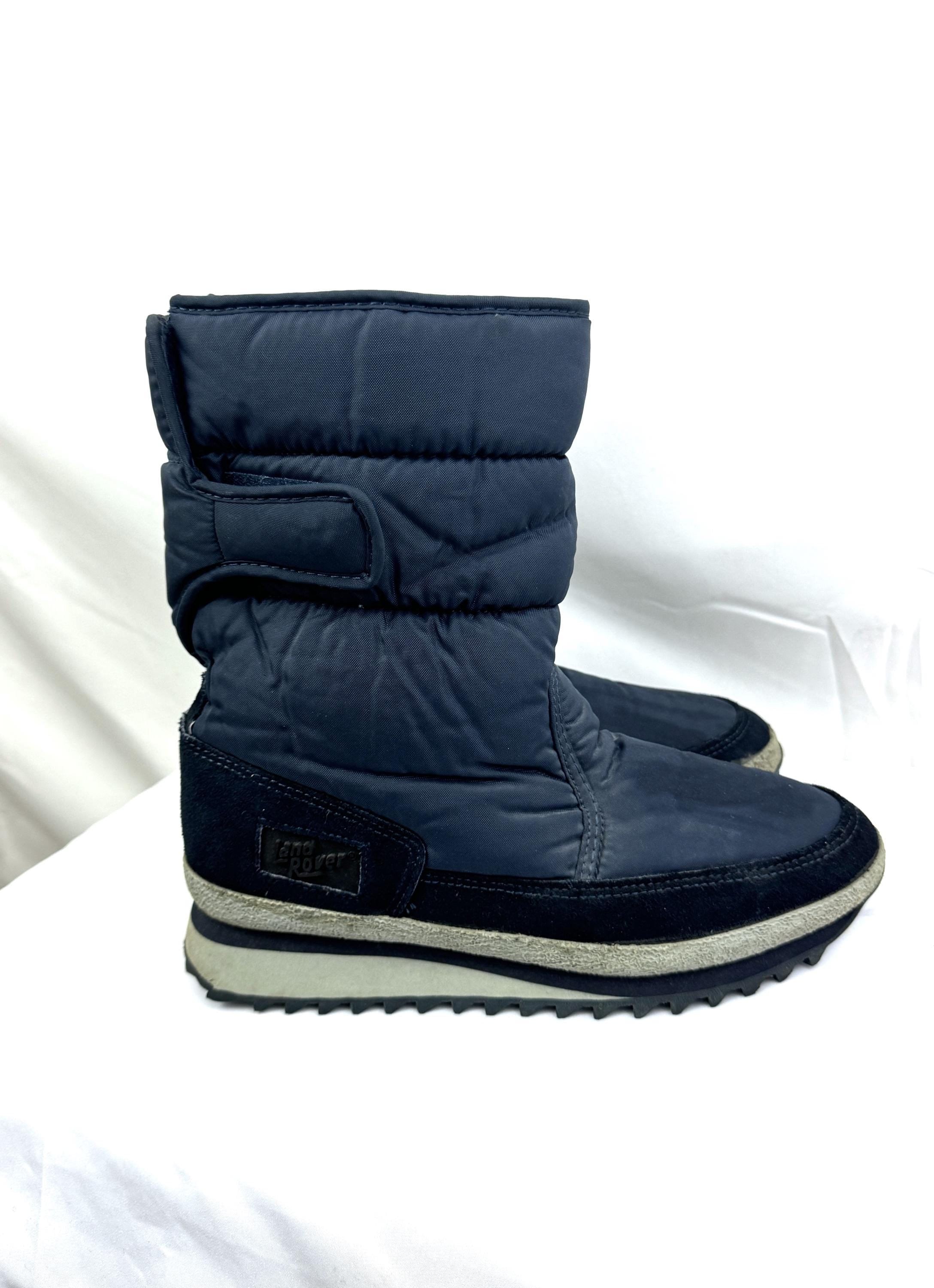 Vintage 1980er 80er Jahre Blaue Landrover Herren Ski Winter Schnee Mond Stiefel