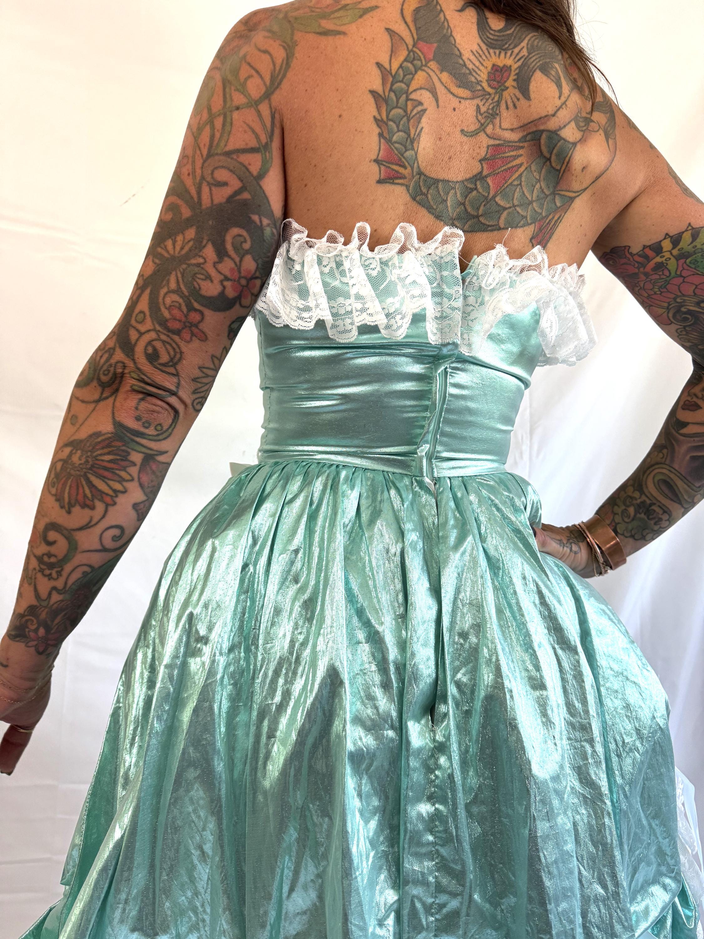Amazing Vintage 80s Teal Princess and Lace Loralie Cottagecore