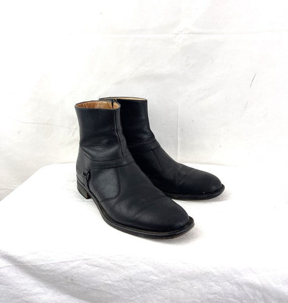 Vintage Black Men's Leather E T Wright Shoes Buckl