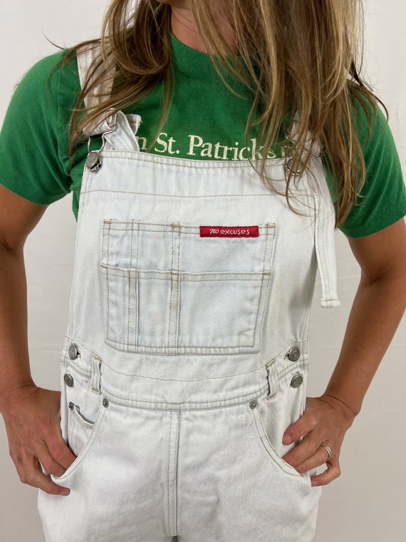 Vintage 80s 90s Overall Denim Shorts Overalls - N… - image 4