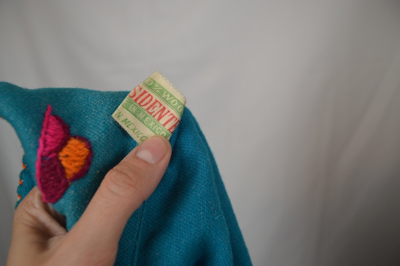 Made in Mexico WOW 1950s 50s Mexican Vintage Hand Embroidered Wool Shirt Jacket