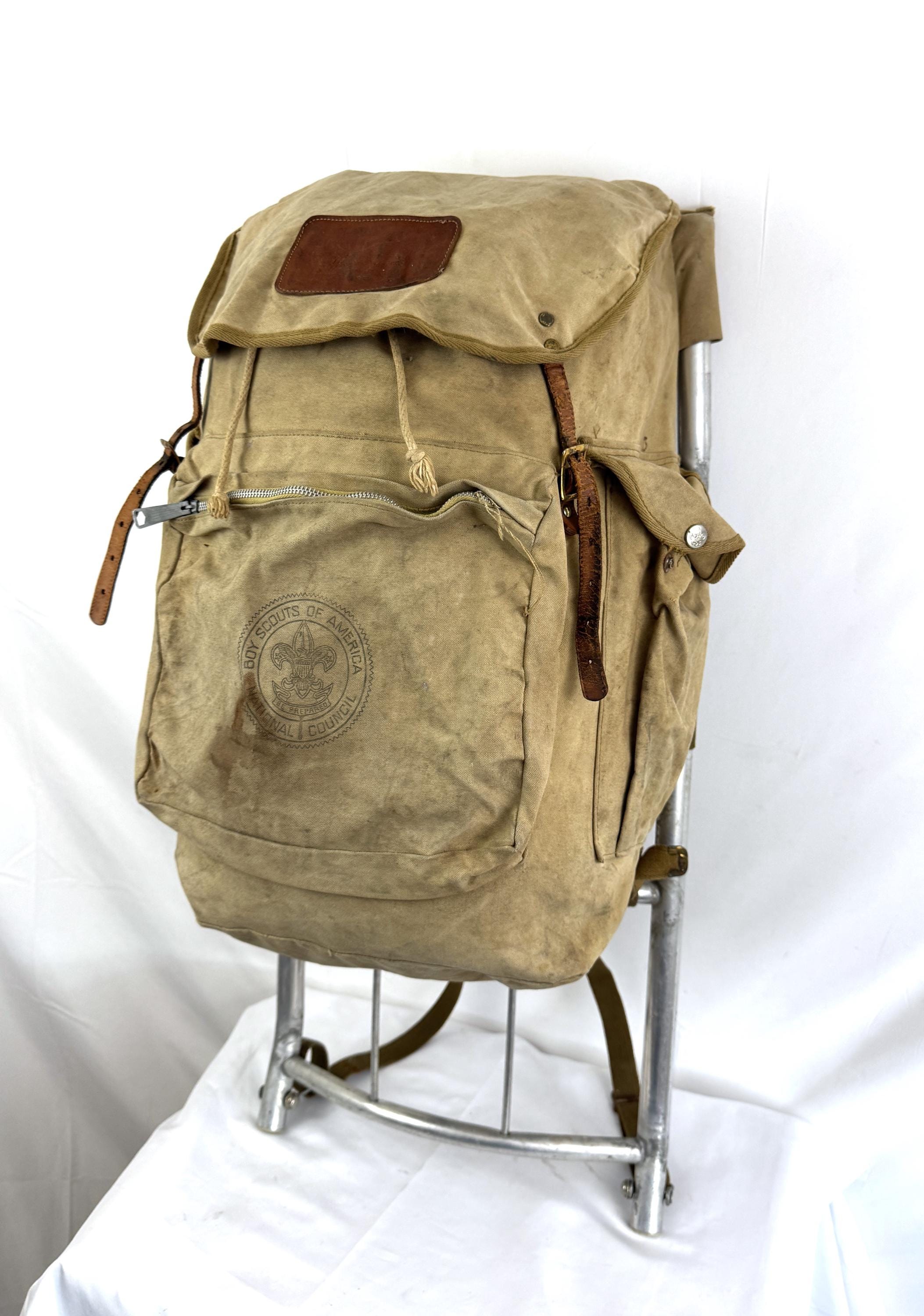 Vintage Official Boy Scouts of America National Council Canvas Backpack ...