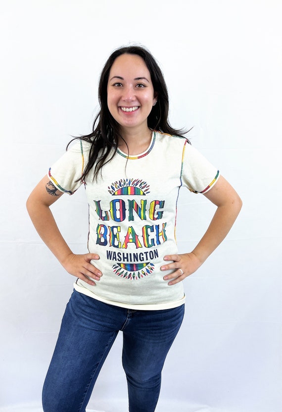 SUPER RAD Vintage 70s 80s Long Beach Fitted Tshirt