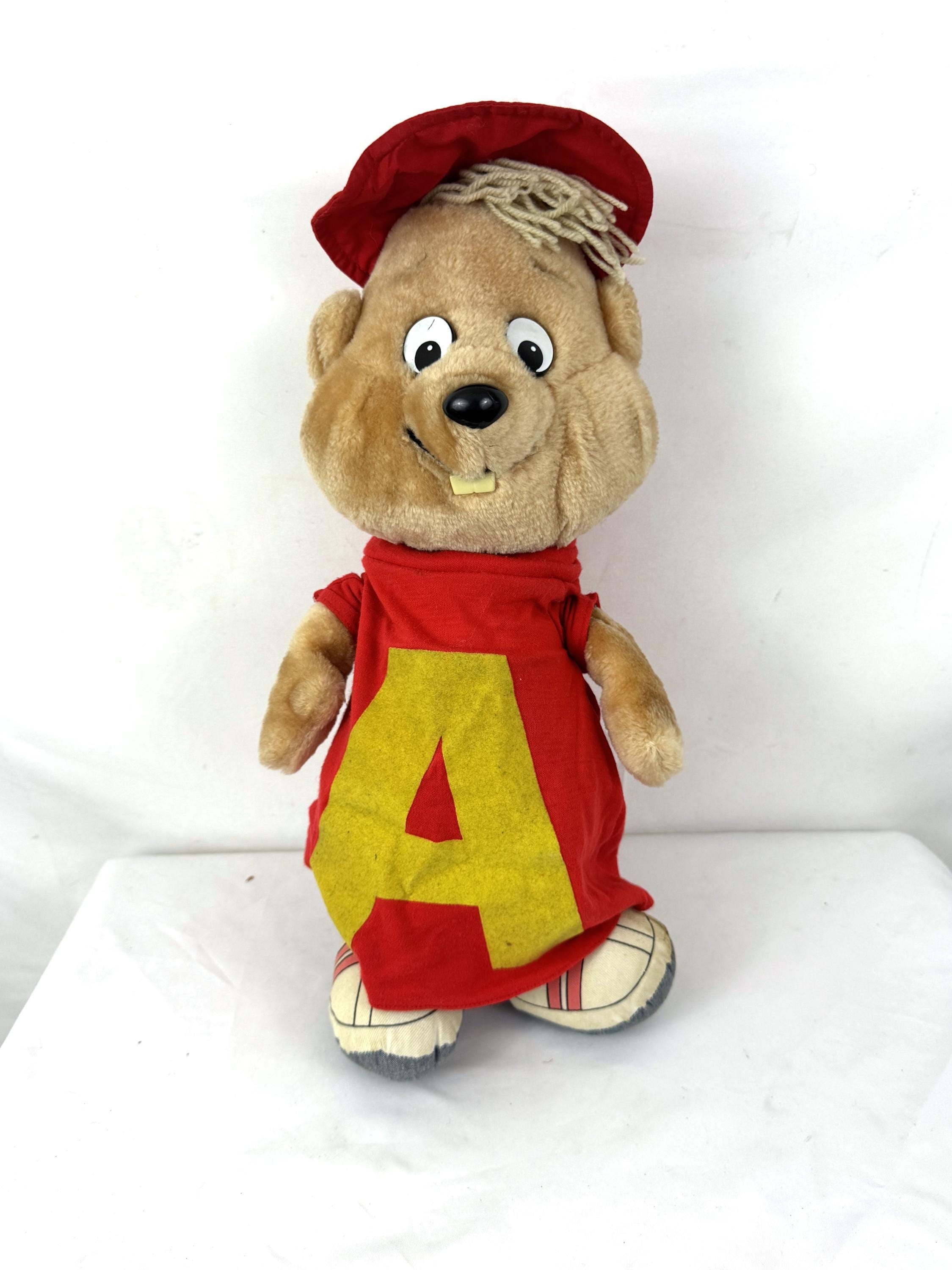 Vintage 1983 80s Plush Alvin the Chipmunk Talking Stuffed Animal