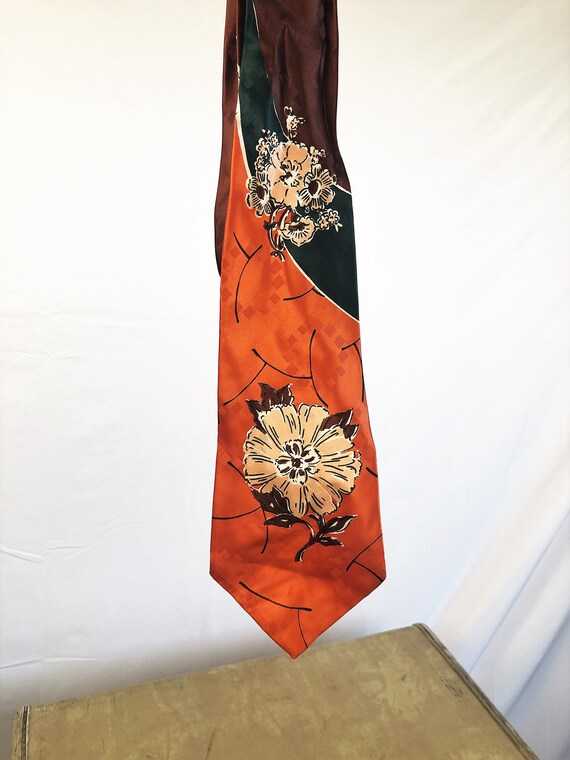 Vintage 40s 1940s Rayon Necktie Swing Neck Tie - E