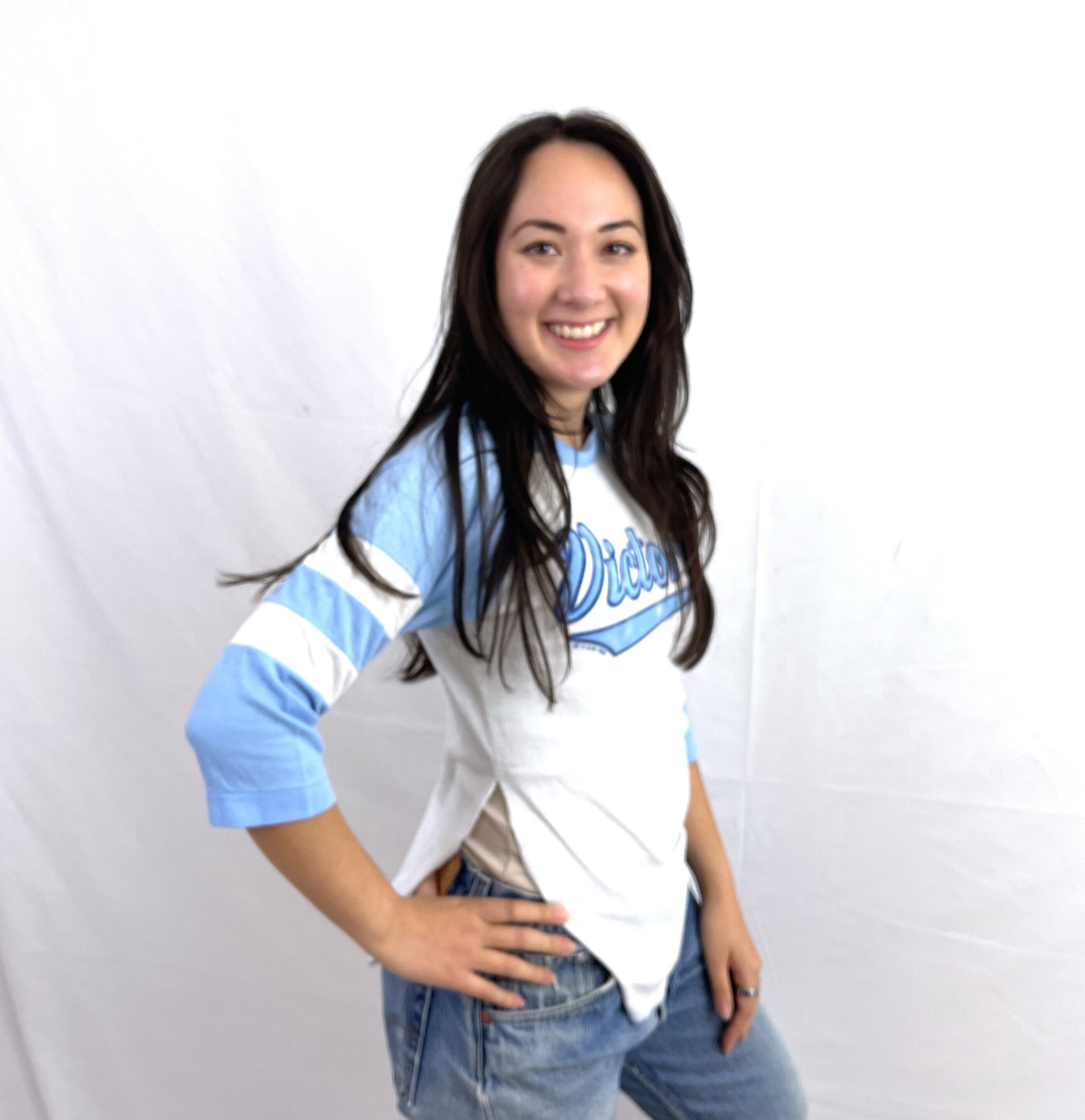 Vintage 1980s 80s Victoria British Columbia Canada 1982 Raglan Ringer Baseball Tee Shirt