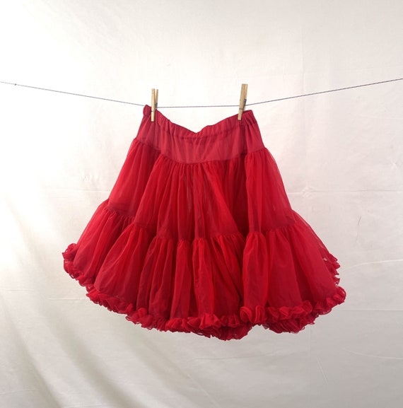 Vintage Red Square Dancing Petticoat Tutu Crinoli… - image 5