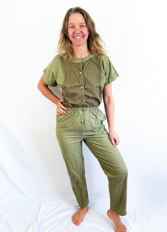 Vintage 1980s 80s FUN Safari Khaki Tan Sears Jumps