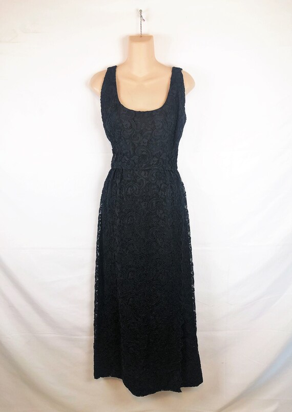 Vintage 560s 1960s Intricate Black Cocktail Formal