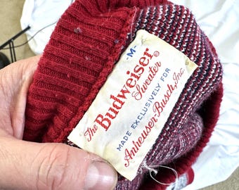 RARE Original Vintage 1970s 70s Budweiser Beer Knit Sweater - Etsy