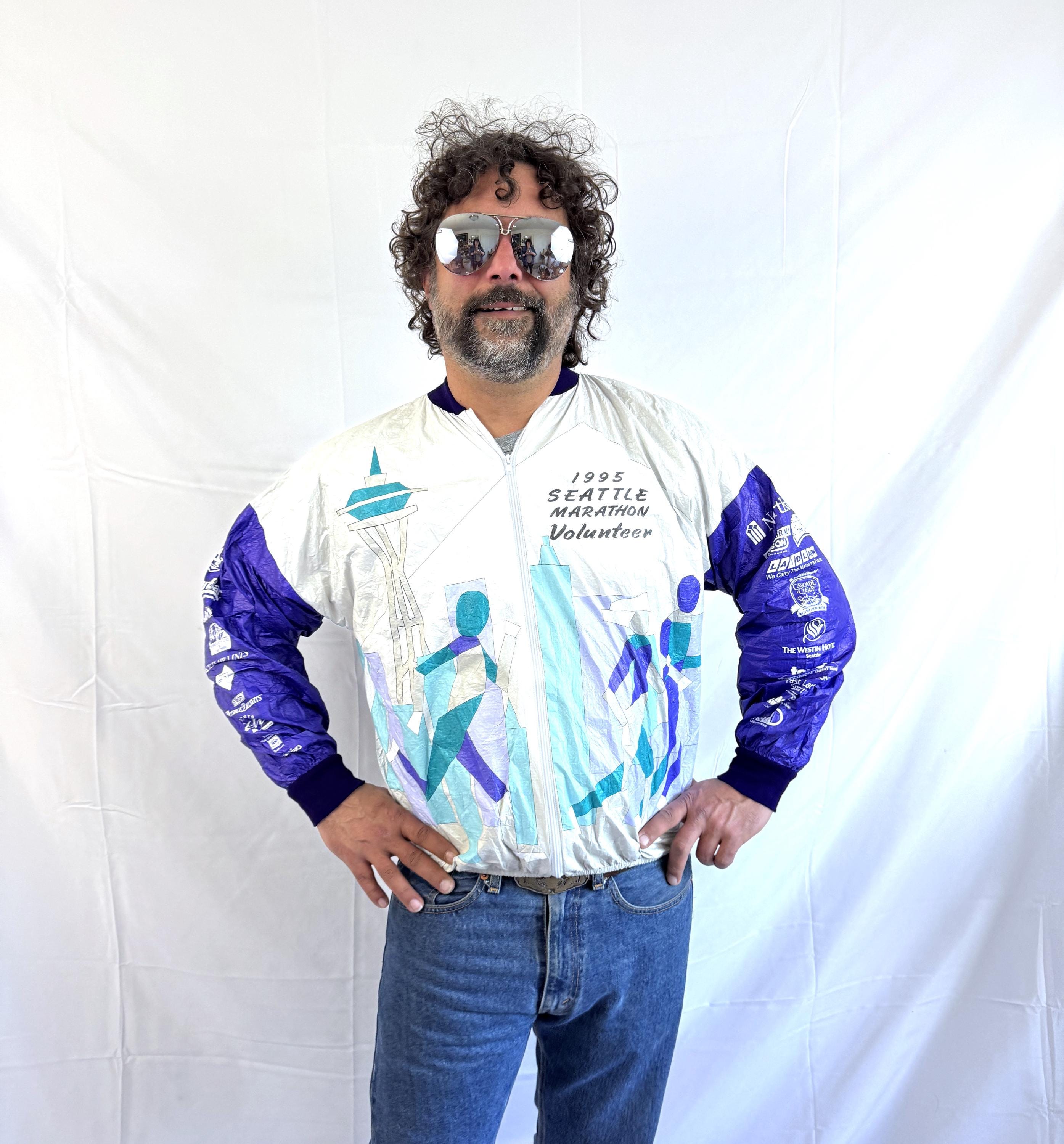 Vintage 1995 90s Tyvek Jacket - Seattle Marathon Volunteer