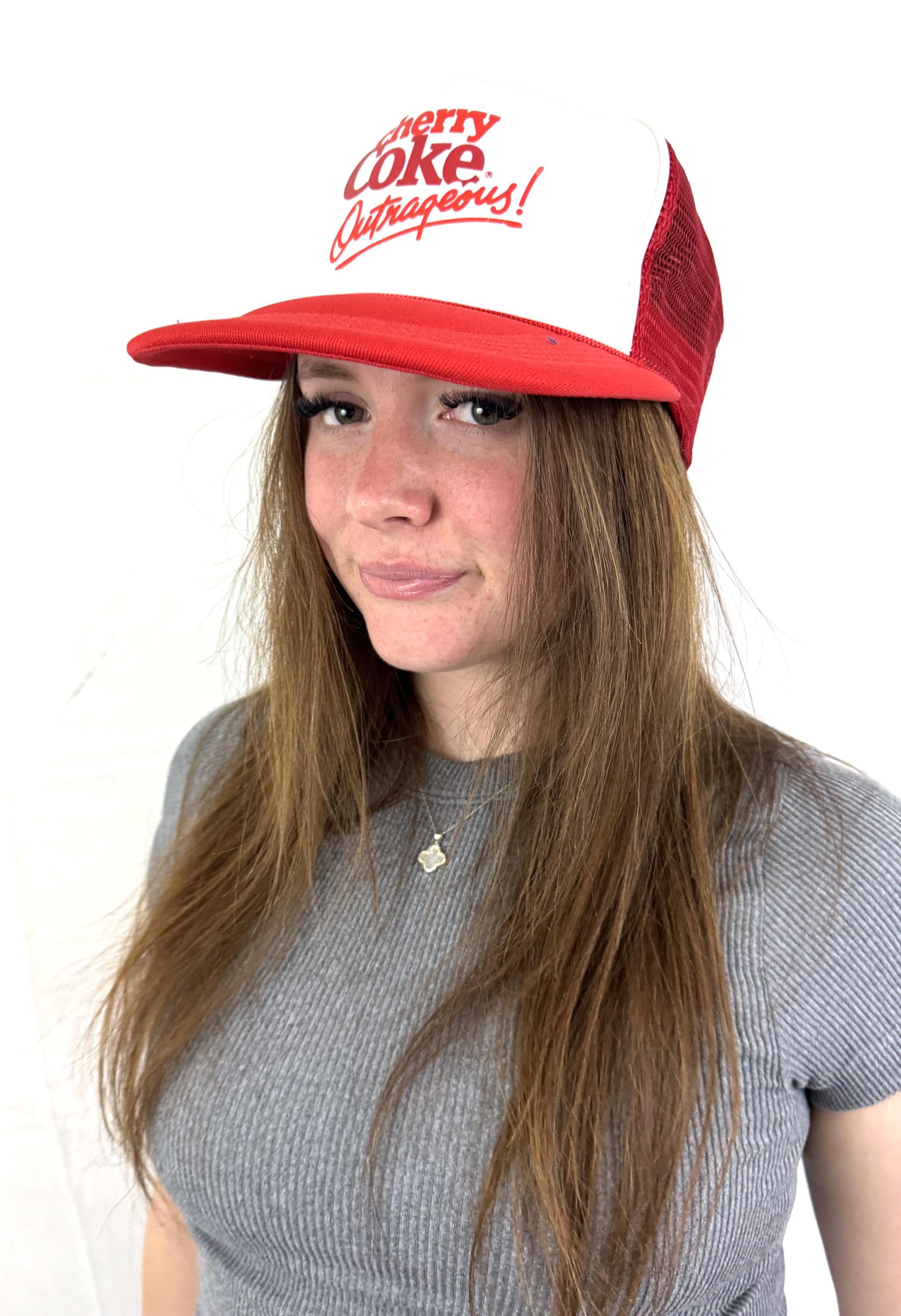 Vintage 1980s 80s Cherry Coke Outrageous Coca-cola Trucker