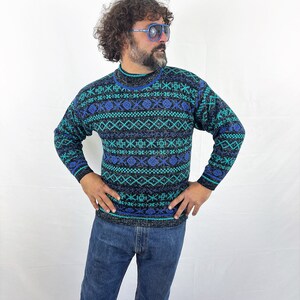 Vintage 80s 90s Rainbow Knit Sweater Santana image 2
