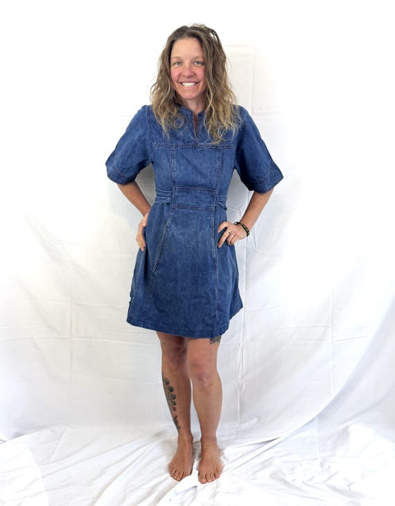 plain denim dress Joice Dress Long Sleeve Mini | Date Night