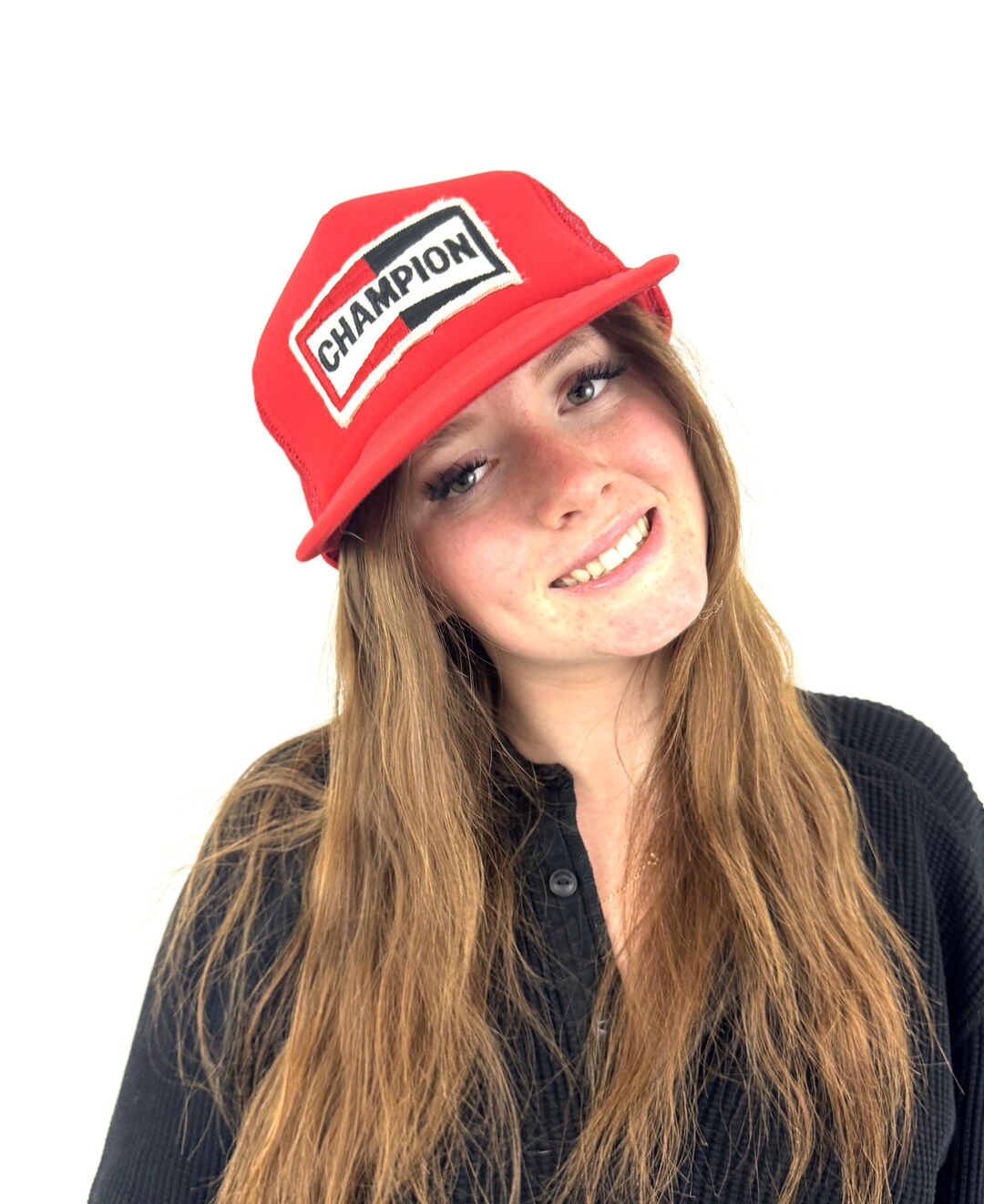 Vintage 80s 1980s Trucker Snapback Hat Cap - Champion Spark Plugs ...