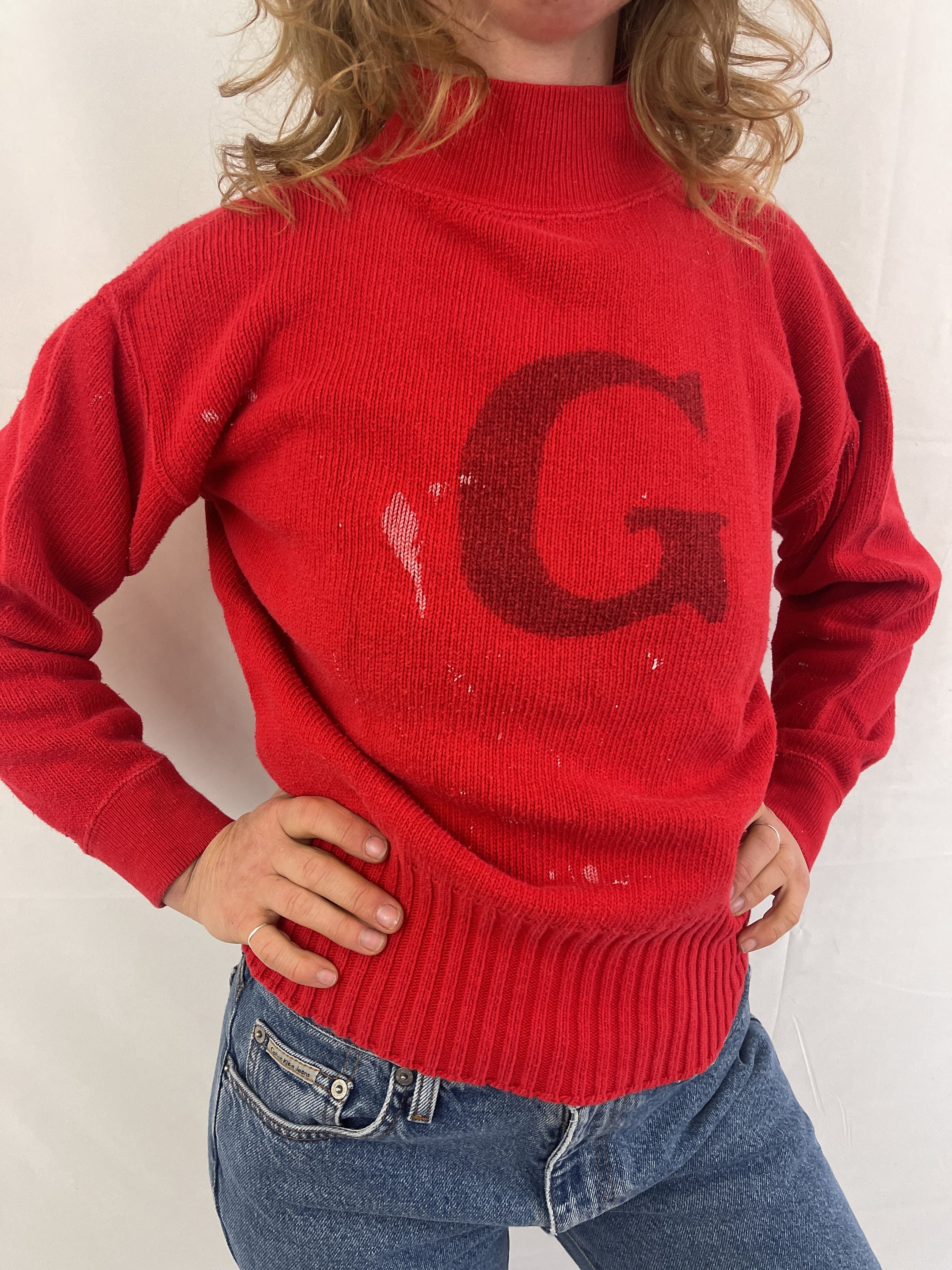 refomed GUNT KNIT SWEATER RED size２ Racing Red Red Future Wool Mix Oversized Sweater | GANNI US