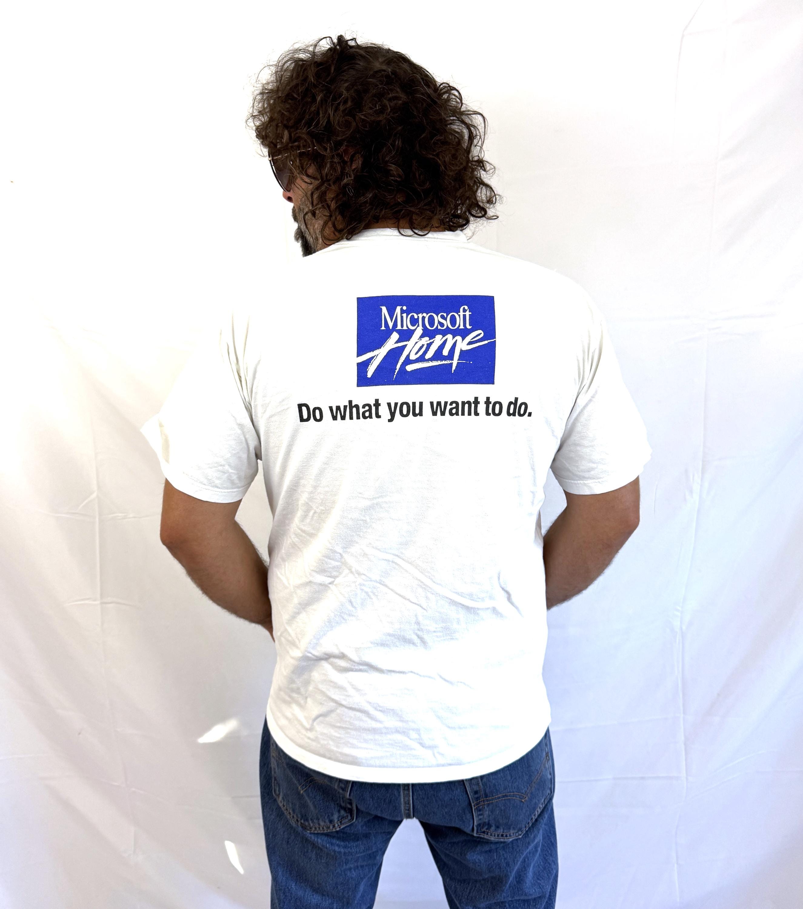 Vintage 1990s 90s Microsoft Home Computer PC Gaming Shirt Tee 