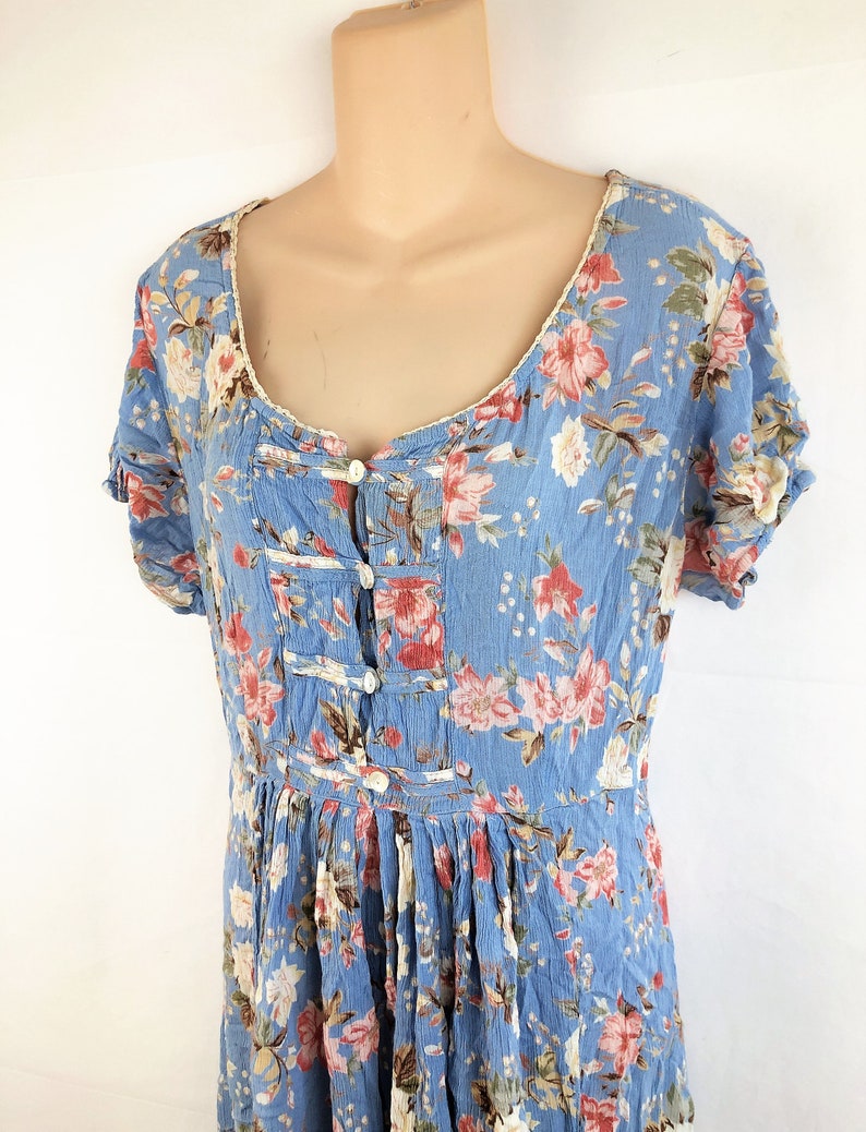 Vintage 90s Floral Summer Flower Maxi Dress Size 13/14 Plus | Etsy