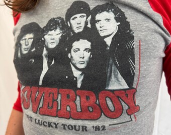 Vintage 80s 1980s Loverboy 1982 RARE Get Lucky Raglan Baseball