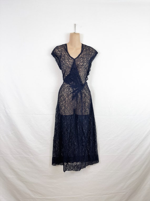 Vintage 1930s 30s Sheer Lace Dress - image 2