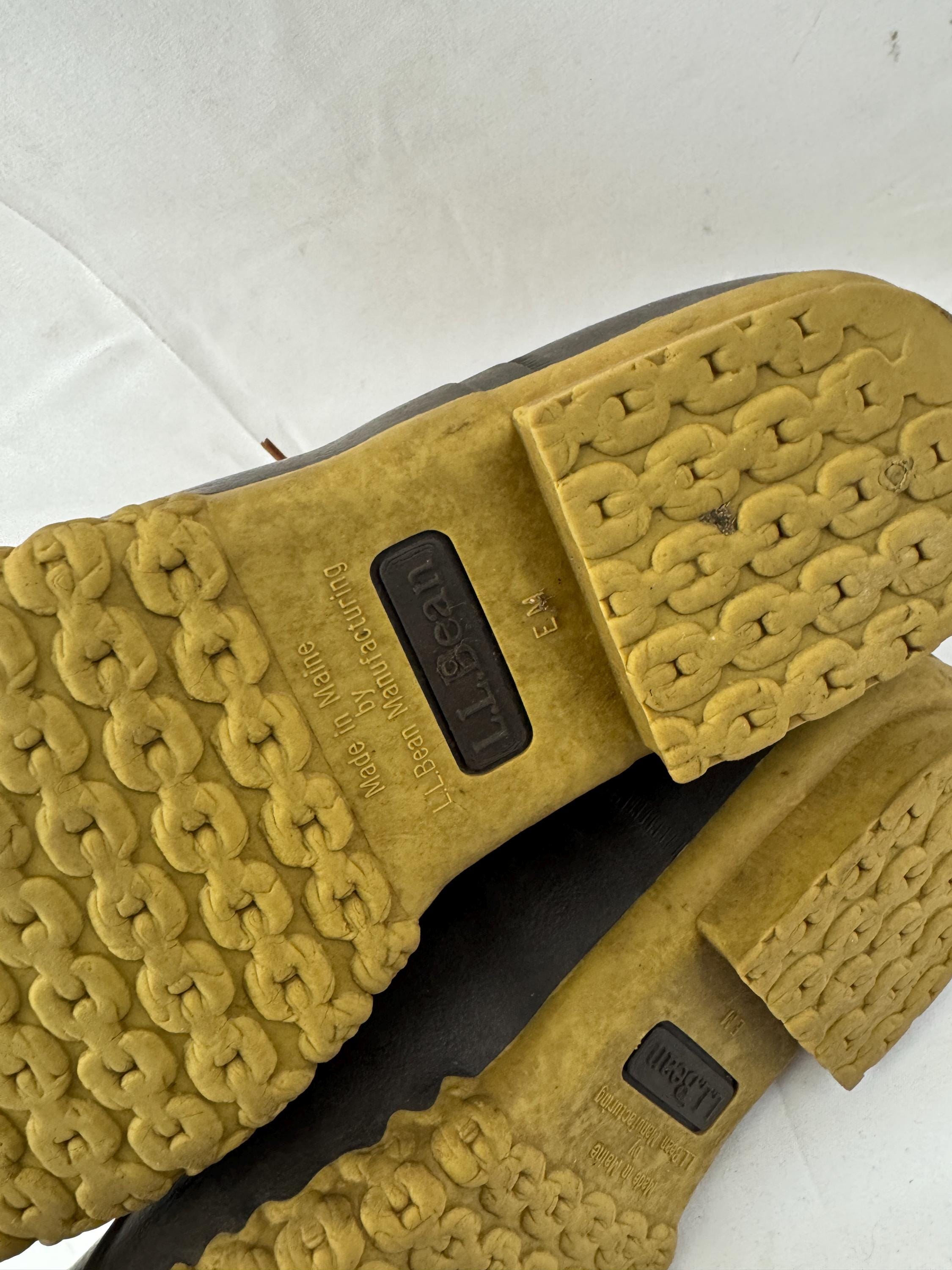 Vintage L.L. Bean Leather Rubber Duck Boots Mens Sz 8M Made in USA Maine Vintage LL BEAN LOUNGER MAINE HUNTING SHOE SLIP-ON DUCK  main image 4