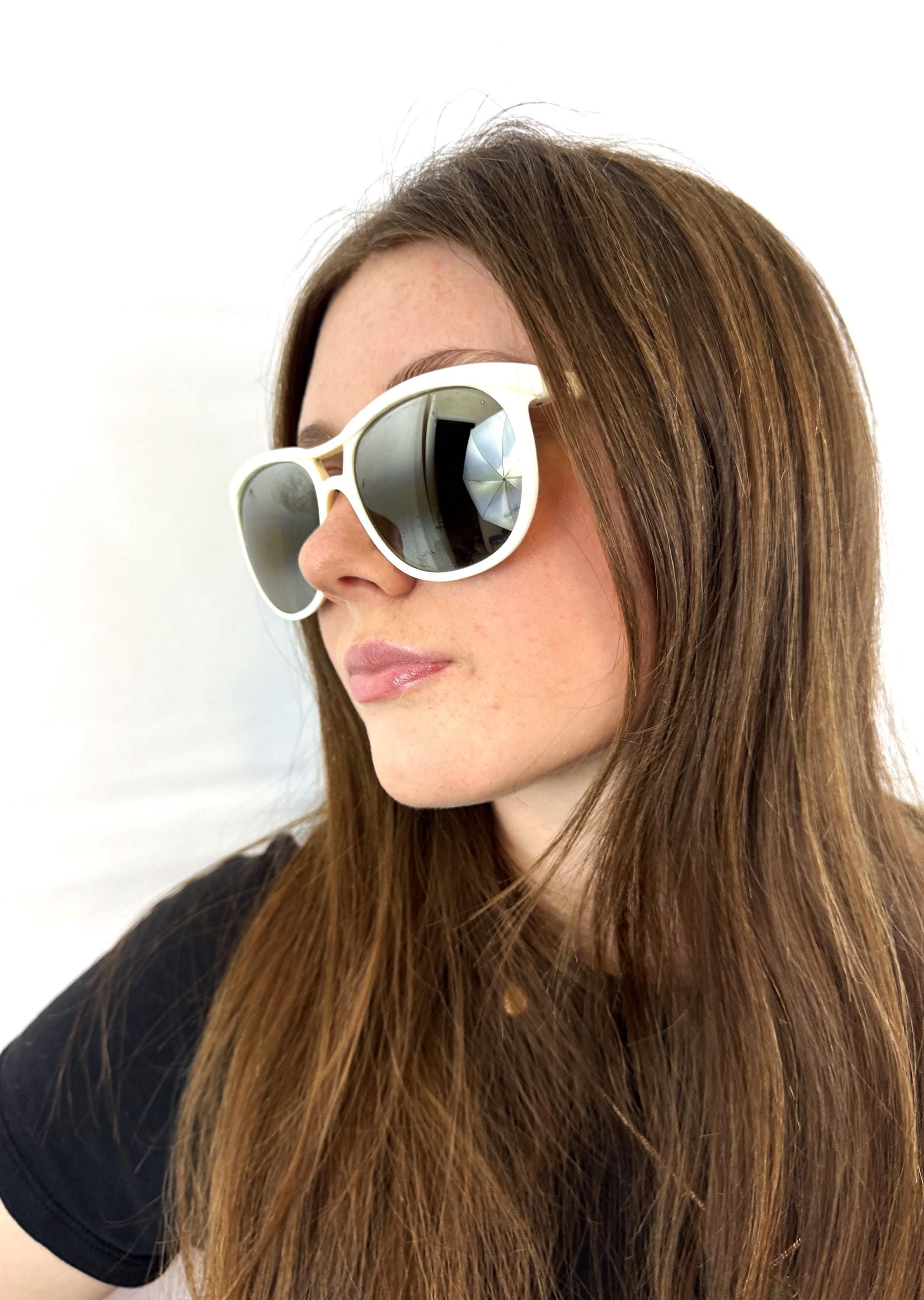 Occhiali da sole sportivi da sci con montatura bianca Vuarnet