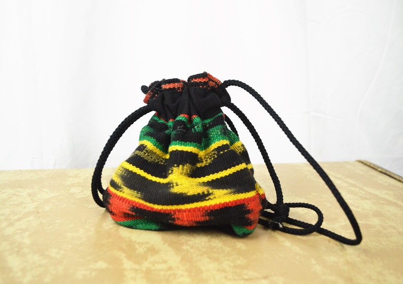 Mini Vintage Rasta Guatemalan Fabric Pouch Purse