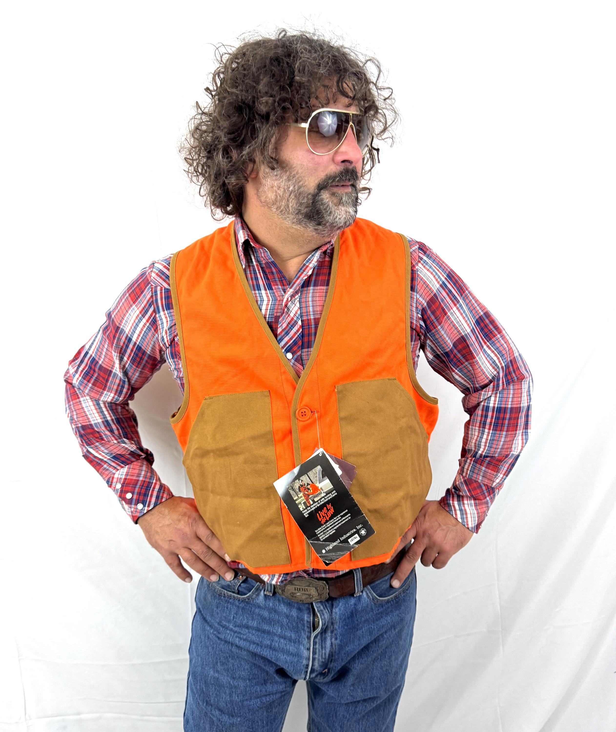 Vintage 90s 1990s Orvis Deer Buck Hunting Neon Orange Hi-vis Ten