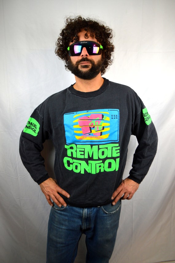 オンラインショップ Remote MTV 80s 1980s Vintage Control Sweatshirt Cropped Neon トップス
