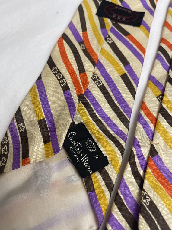 Vintage 60s 1960s Novelty Striped Necktie Tie - C… - image 6