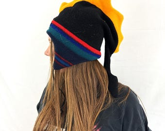 Vintage 1980s 90s Fun Ski Winter Fun Chicken Jester Fleece Hat
