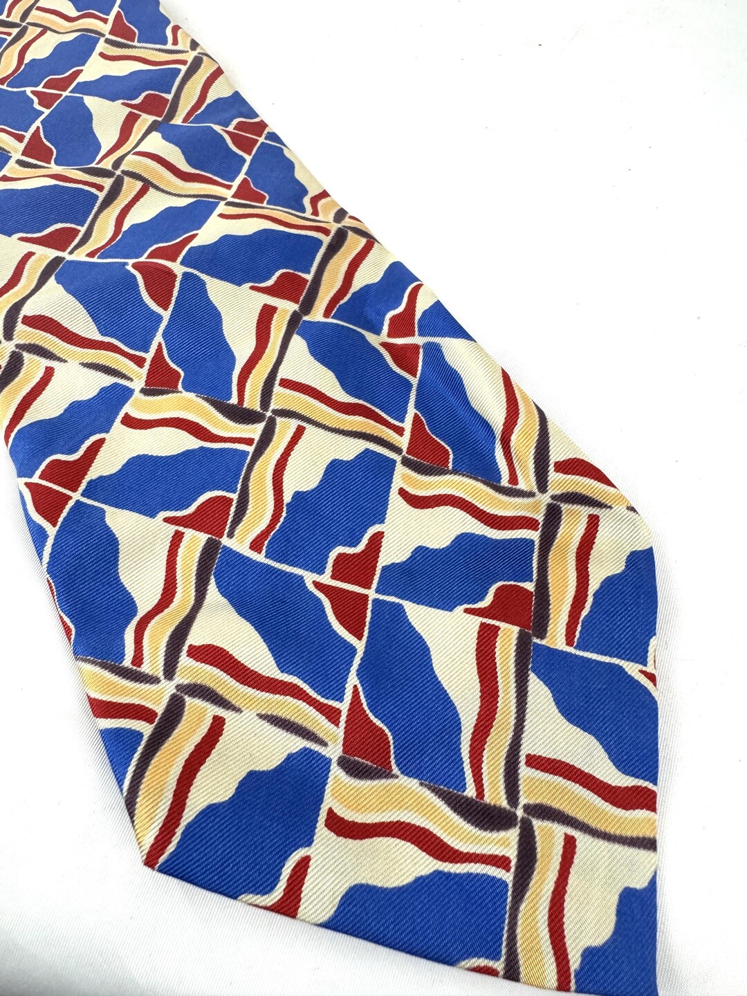 Ysl Necktie Rabbit Vintage Yves Saint Laurent Silk Geometric Necktie Tie - Etsy