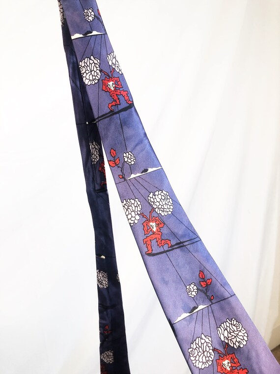 Vintage 40s 1940s Purple RARE Rayon Necktie Swing