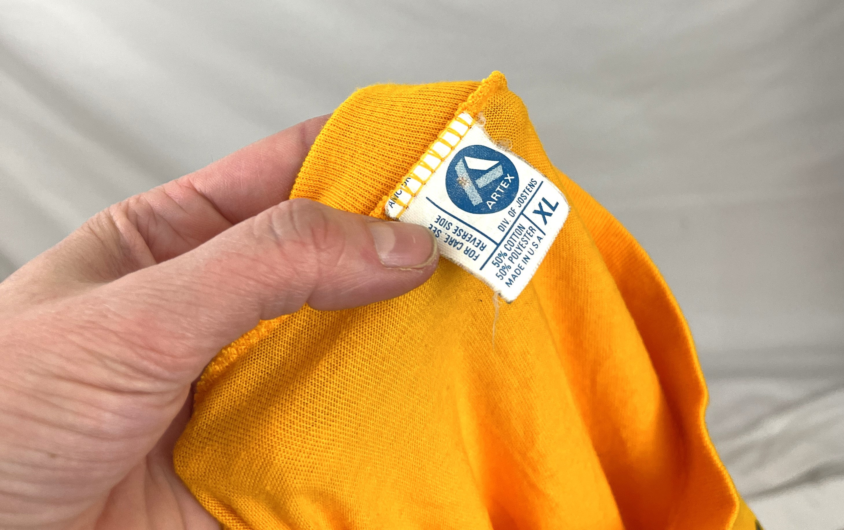 Vintage 1970s 80s Yellow United States Navy Tshirt Shirt Top