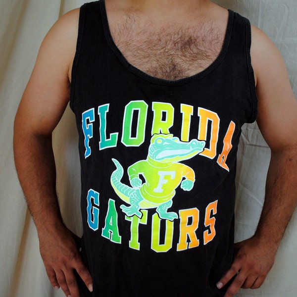 Vintage 1980s Florida Gators Rainbow Tank Top