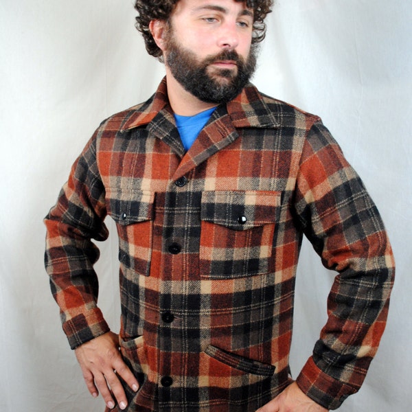 Vintage Pendleton Long Sleeved Autumn Wool Woodsman Shirt Thick Jacket