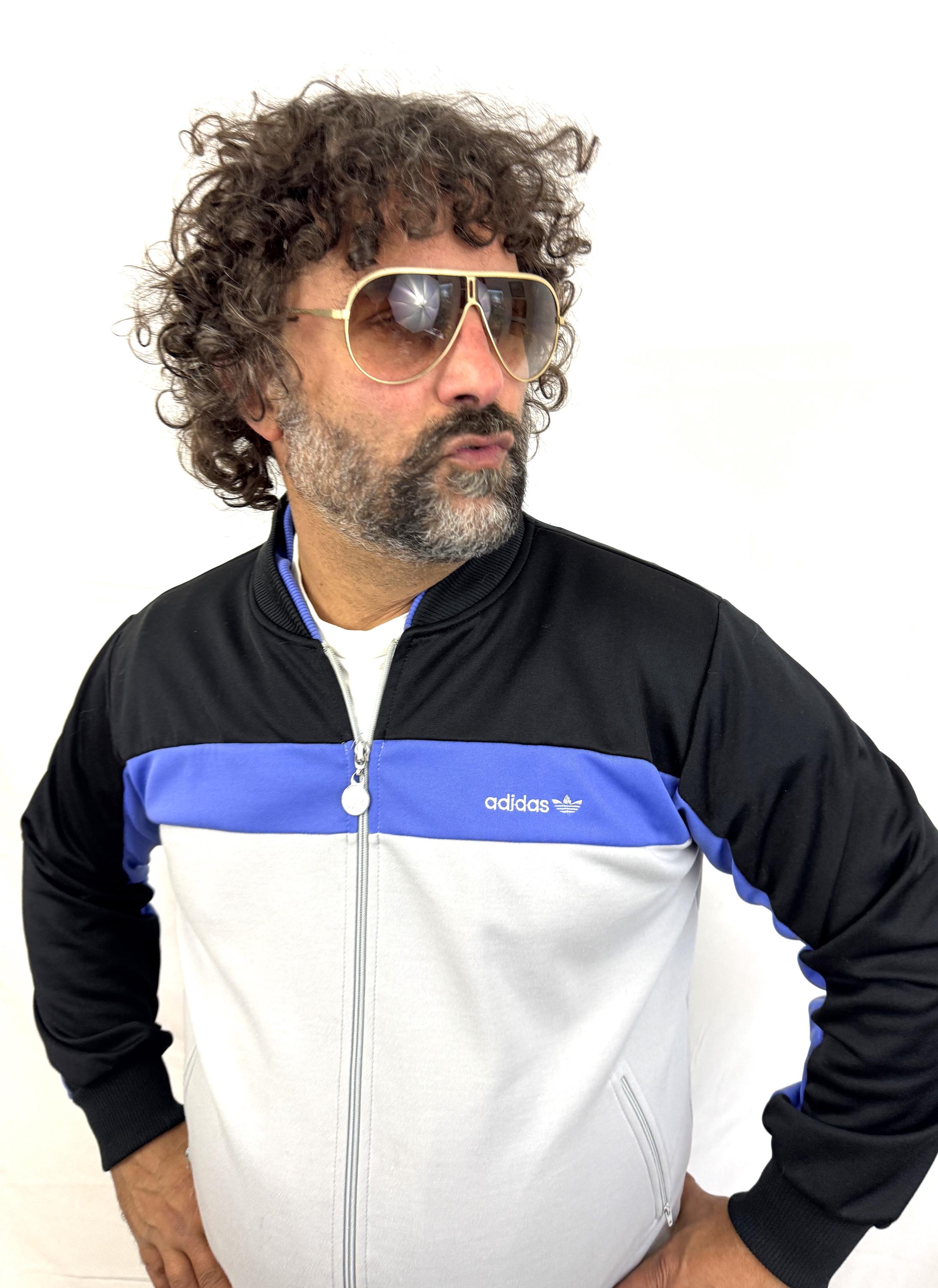 Vintage 80s 1980s Adidas Striped Track Jacket - Made in Taiwan ROC