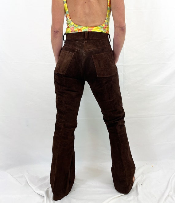 RARE 1970s 70s Vintage Leather Suede Pants - image 2