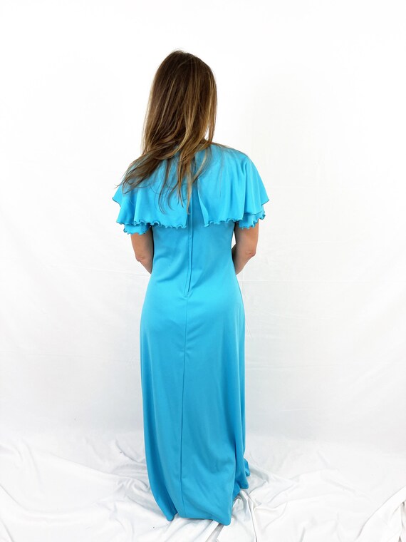 Vintage 1970s Lovely Polyester Maxi Gown Dress - image 5