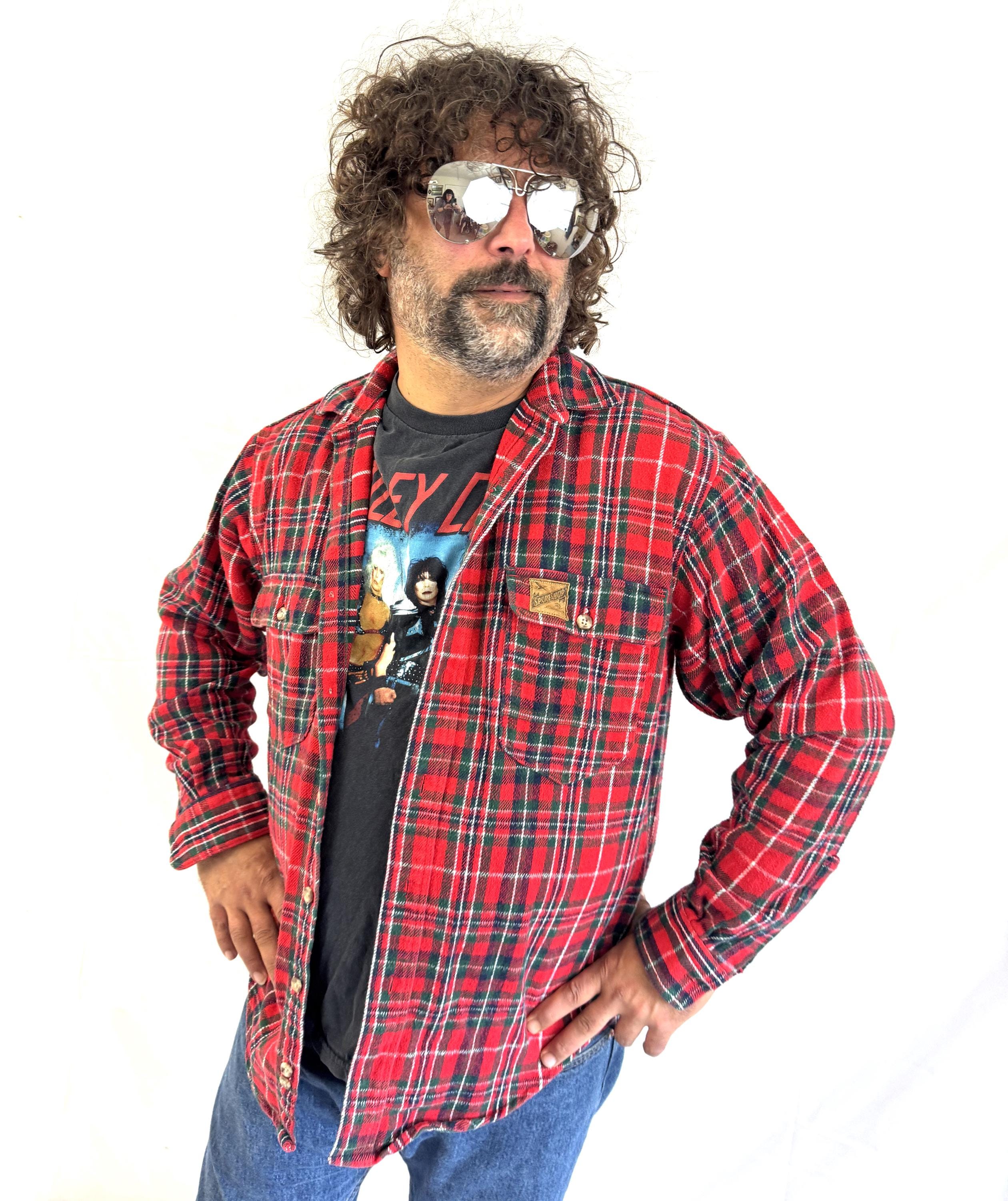 1990’s Eddie Bauer L/S shirt small check Vintage 1990s 90s Eddie Bauer Red Plaid Flannel Button up Shirt