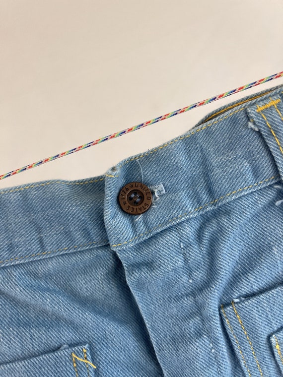 Vintage 1970s 70s KIDS SIZE Denim Jeans Bell Bott… - image 4