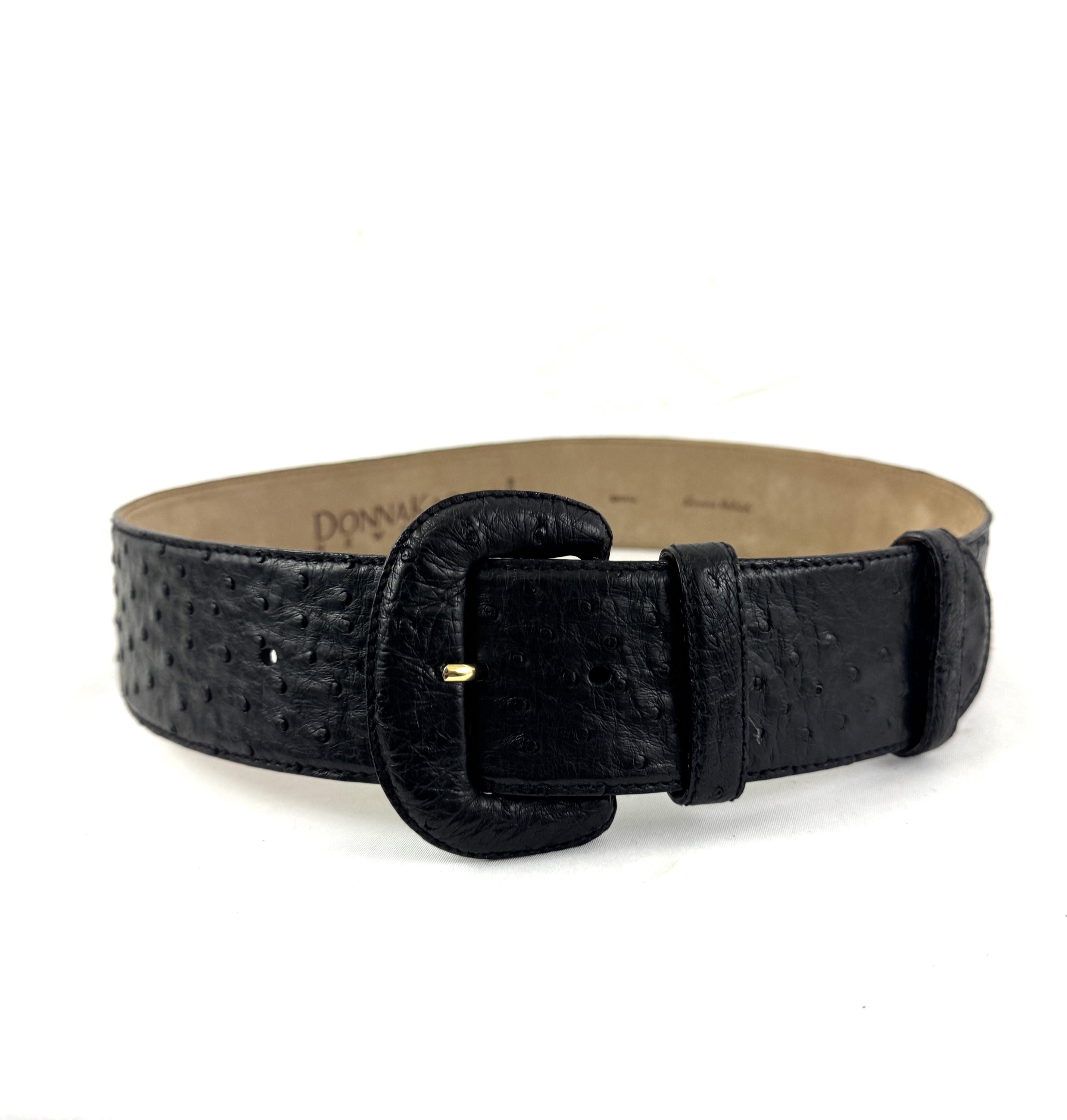 DONNA KARAN NY Dark Brown Genuine Lizard Skin Leather Wide Belt M Italy Donna Karan Women main image 4