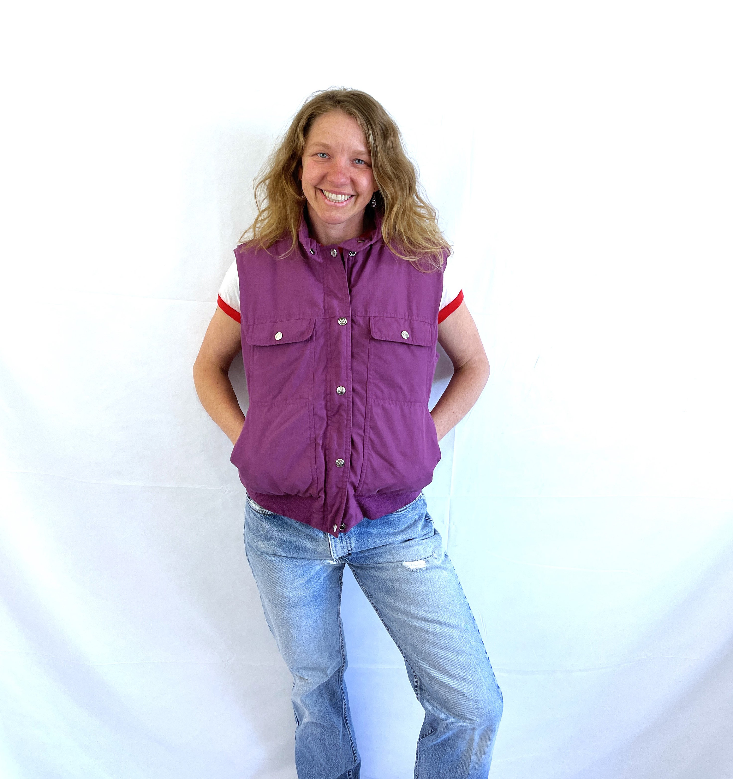 Vintage 80s Eddie Bauer Purple Goose Down Puffy Vest - Etsy Canada