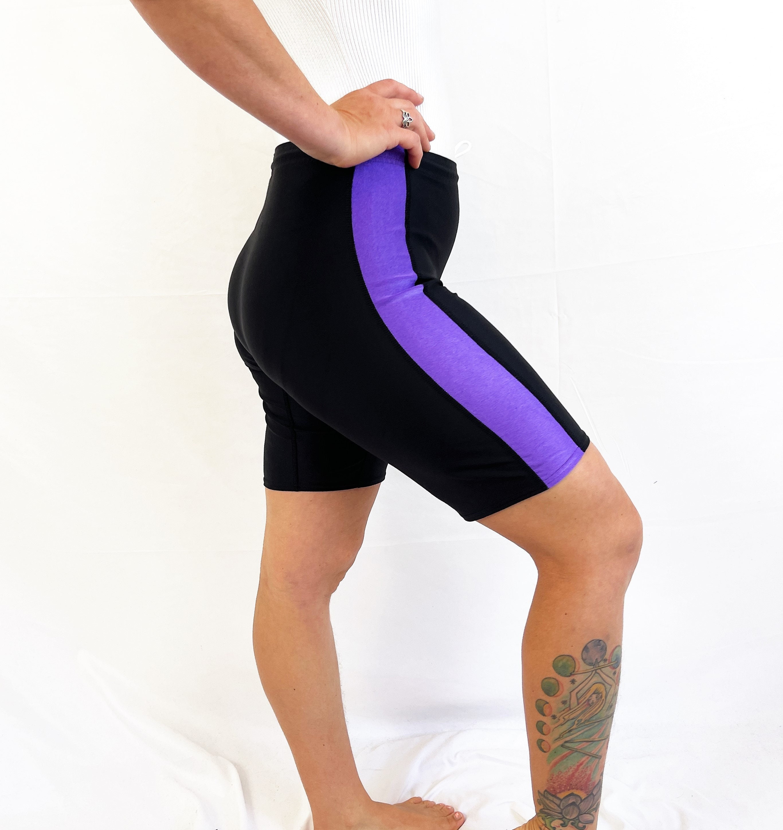 Vintage 1980s 90s Spandex Leggings Purple Shorts -  Denmark