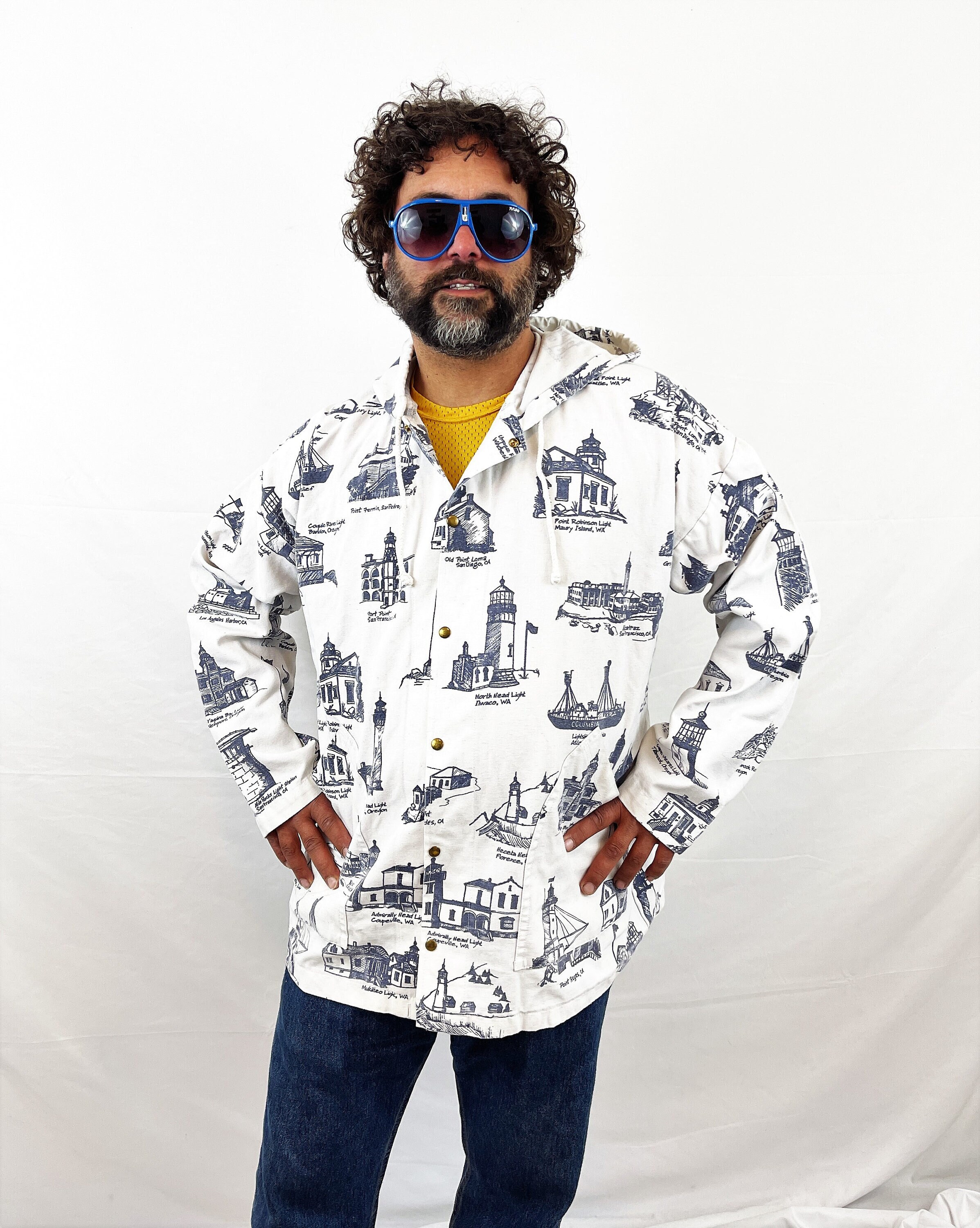 Vintage 80s 90s Michigan Rag Company Lighthouse Jacket - Etsy