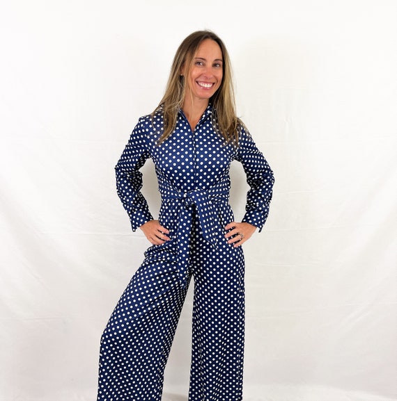 Fun Vintage 1970s Polka dot Jumpsuit - image 2